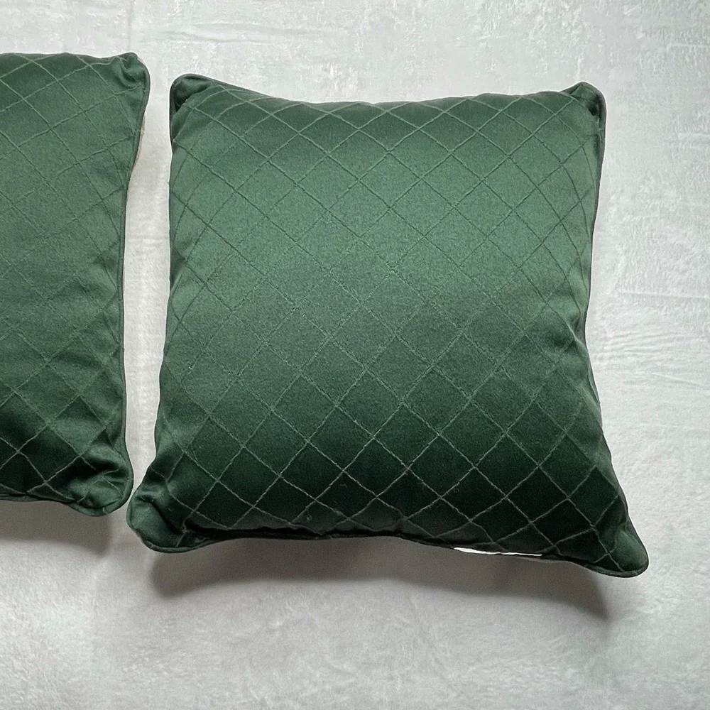 Christmas Tree Gold Green Tapestry Decor Holiday Pillow Set of 2 Unbranded 15x15